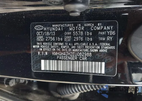 2014 Hyundai Equus Signature from USA, damaged, VIN KMHGH4JH2EU082988